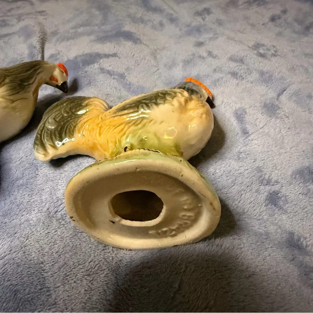 Vintage Ceramic Chicken Figurines -‎ Yellow and Orange